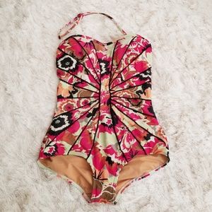 EUC Floral one piece swimsuit